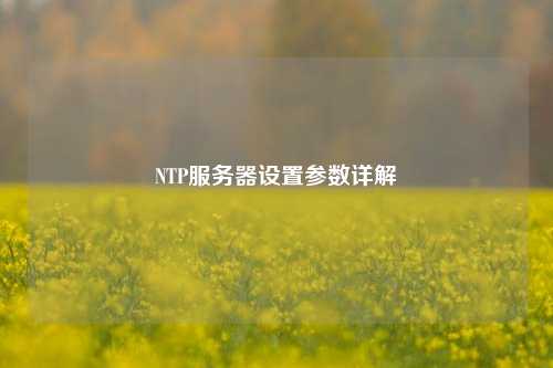 NTP服務(wù)器設(shè)置參數(shù)詳解