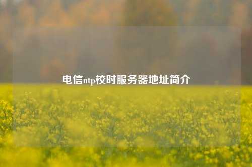 電信ntp校時(shí)服務(wù)器地址簡(jiǎn)介